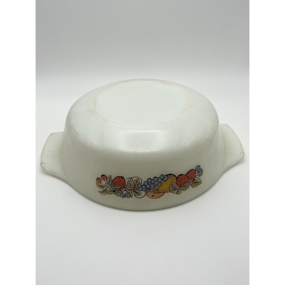 Vintage Anchor Hocking Fire King Harvest Fruit 1 Qt Casserole #436 USA No Lid - Picture 6 of 7